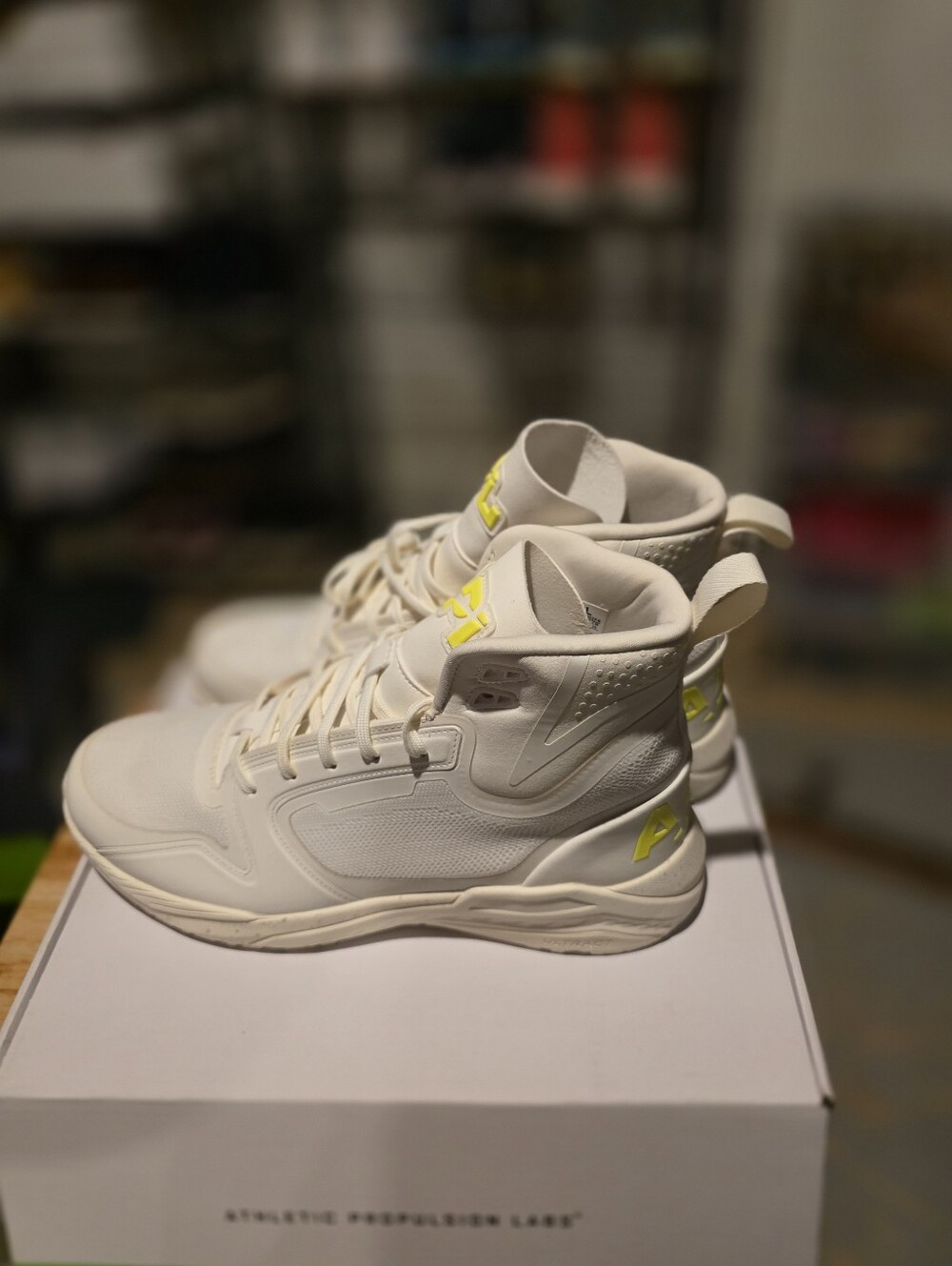 APL White High-Top Boots with Neon Yellow Accents - Picture 6 of 10